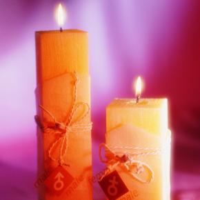 Pillar candle with different color and size